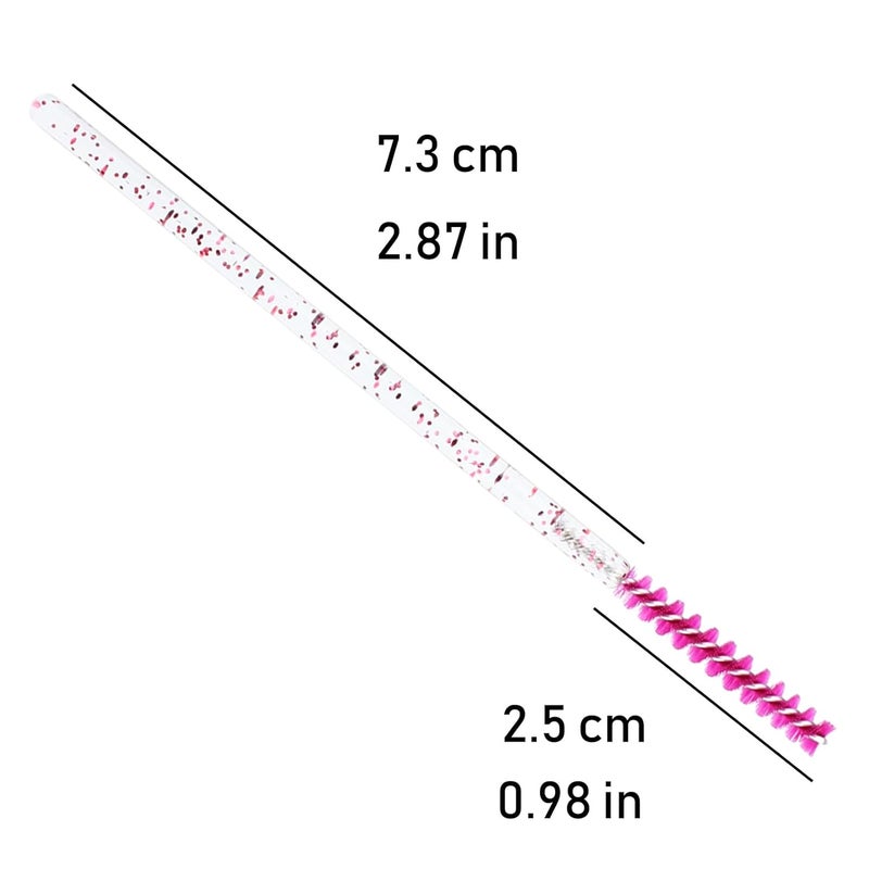 SenRocc 200pcs Skinny Mascara Wands Mini Spoolie Brushes Disposable Crystal Eyelash Brushes Thin Mascara Wands Micro Brush Lash Extension Supplies Lashes Extension Tools(Skinny-(Warm)-200) - Image 3